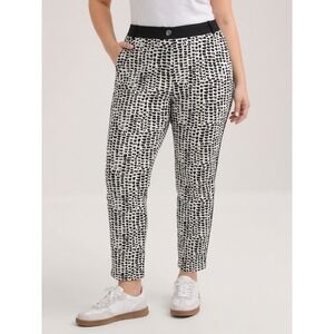 Airfield Tapered Pants Women 10 Black White Geometric Side Stripe Ankle Trouser